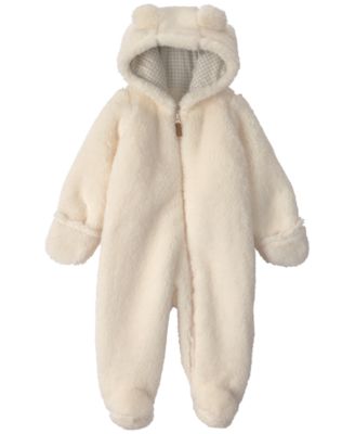 Carter's Baby Boys' and Girls' Bear Teddy Fleece Hooded Jumpsuit