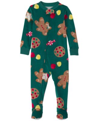 Carter's Boys' and Girls' Christmas Gingerbread 2-Way Zip Dreamplush Snug Fit Footed Pajama