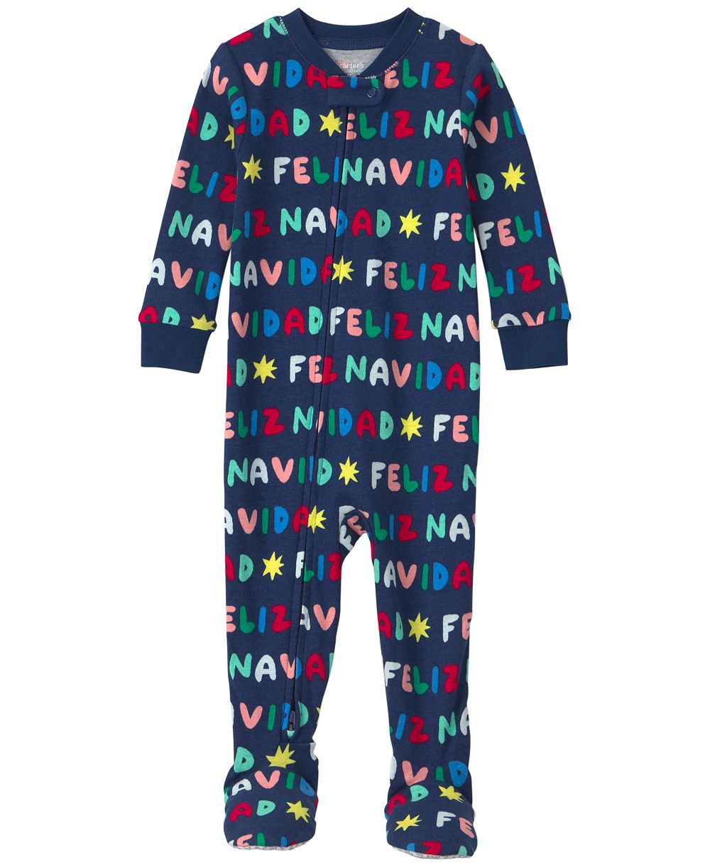 Carter's Baby Boys' and Girls' Feliz Navidad Snug-Fit 2-Way Zip 1-Piece Footed Pajama