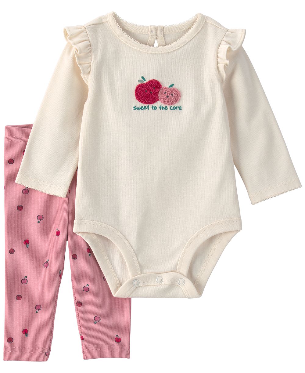 Детский комплект carter's baby girls' с боди и брюками в виде яблока, комплект из 2 предметов