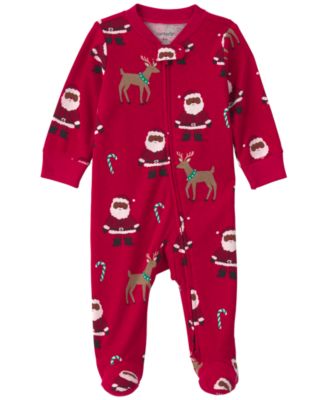 Carter's Baby Boys' and Girls' Santa Christmas Footed 2-Way Zipper Sleep & Play