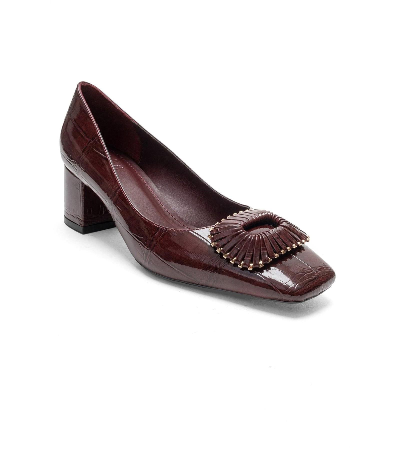 Prologue Shoes Velora Buckle Square Toe Block Heel Pump
