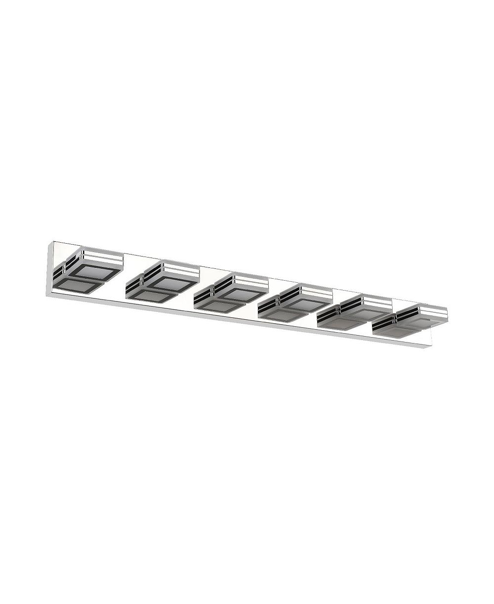 BUSDAYS 39 Inch Modern LED Vanity Light с 6 лампами, квадратными акриловыми абажурами, настенный светильник для зеркала в ванной