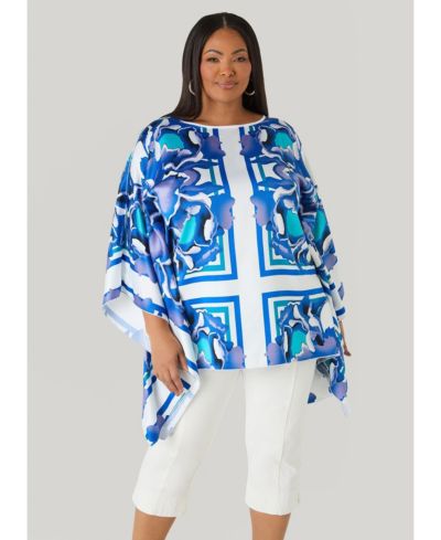 Ashley Stewart Women's Plus Size Floral Satin Tunic