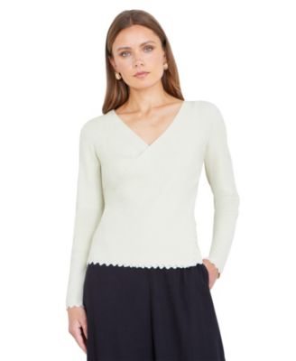 Женский вязаный топ Yumi Metallic Thread Rib Wrap