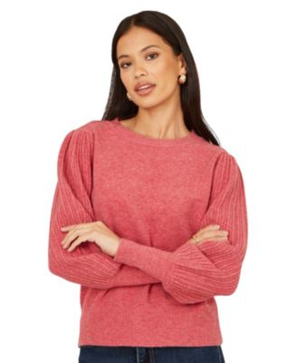 Yumi Women's Knitted Balloon Sleeve Jumper