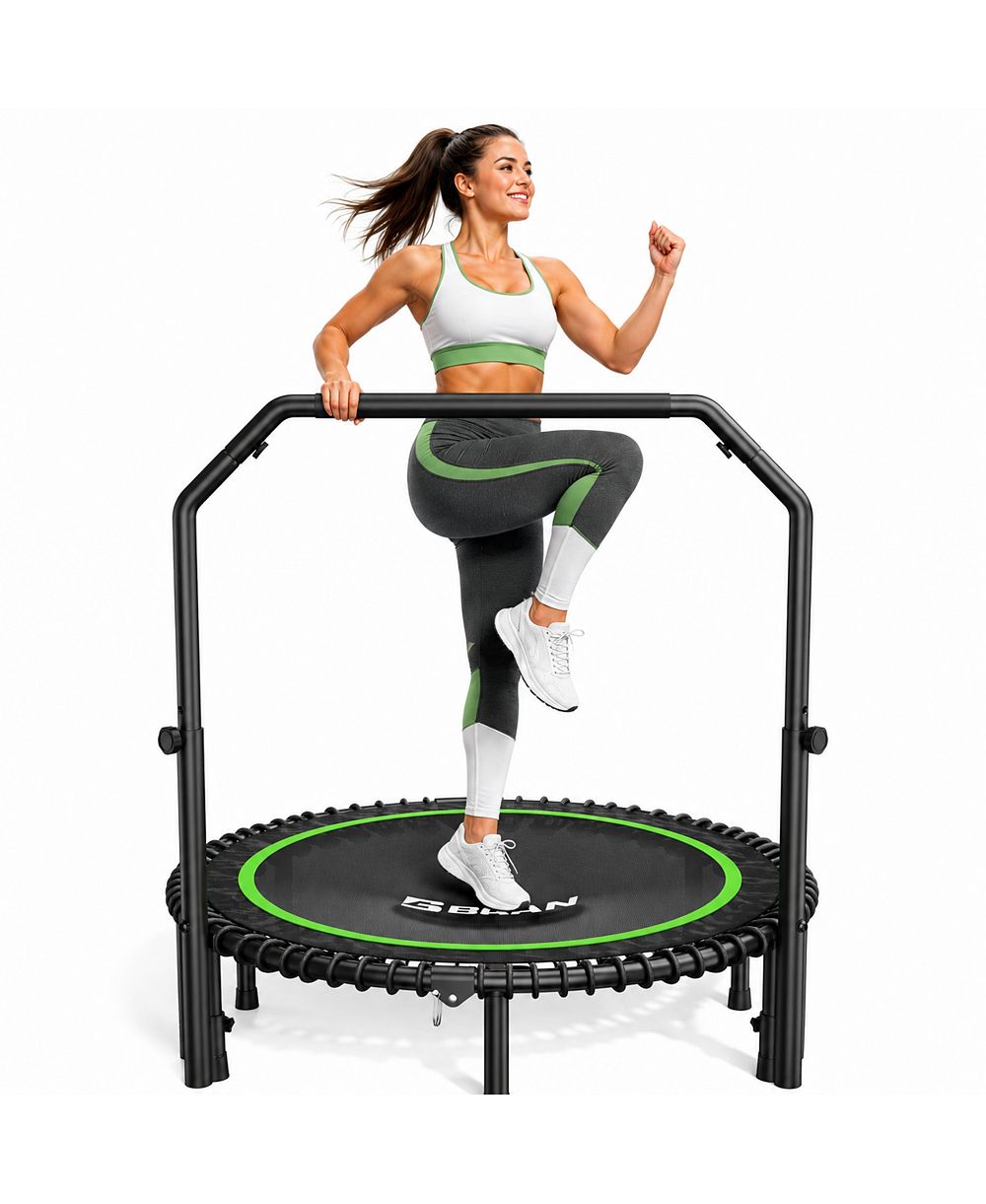 BCAN BT2 Mini Rebounder Trampoline with Handle, Bungee Fitness, Adjustable and Quiet