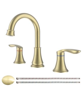 PHYING 2-Handle 8 inch Widespread Bathroom Sink Faucet Brushed  Lavatory Faucet 3 Hole 360degree(s) Swivel Spout Vanity Sink Basin Faucets