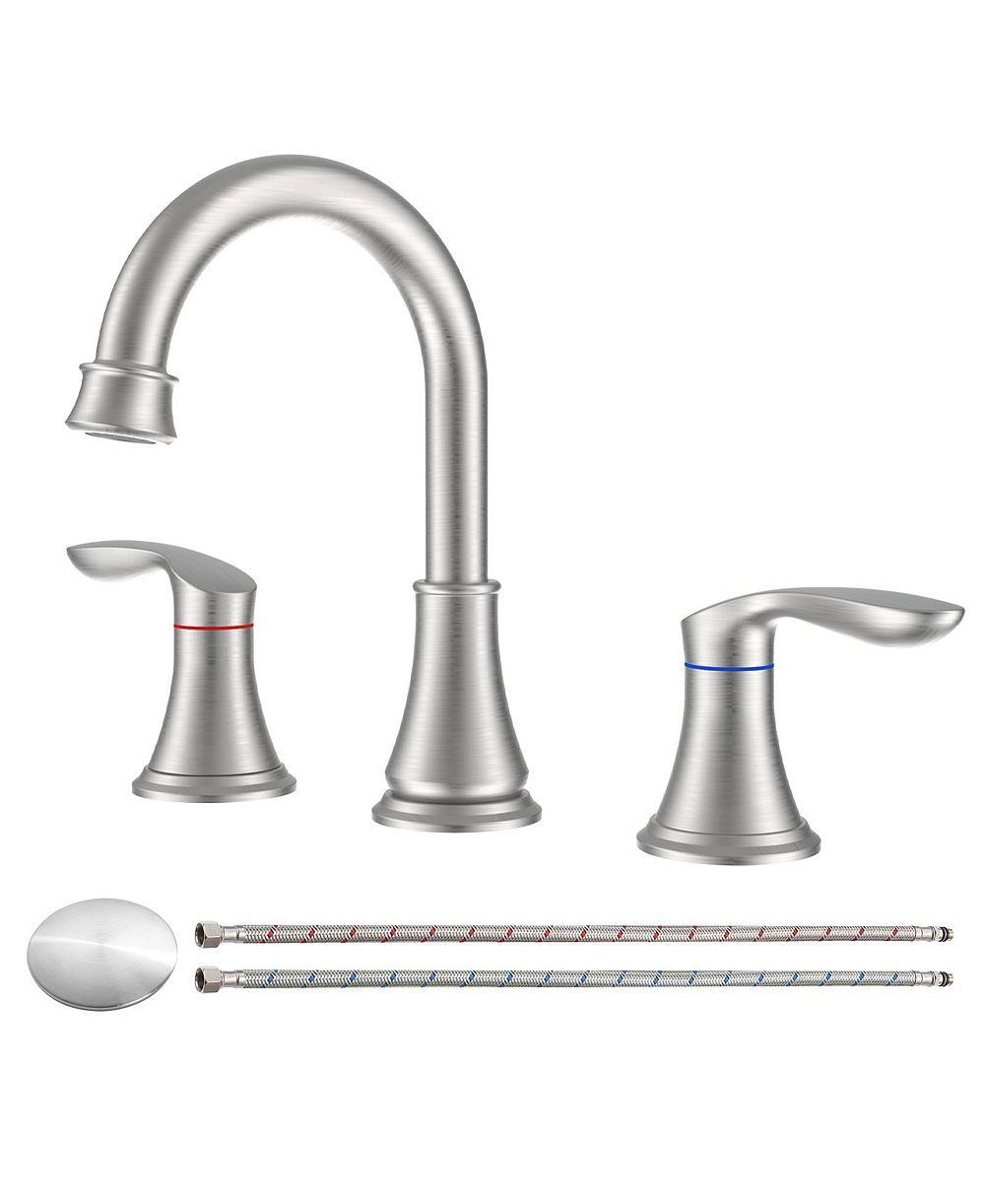 Смеситель для раковины PHYING 2-Handle 8 inch Widespread Brushed Nickel