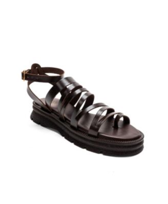 Forever & Always Shoes Женские кожаные сандалии Pelsa с множеством ремешков