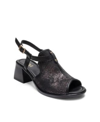 Forever & Always Shoes Женские кожаные босоножки Janelle на блочном каблуке