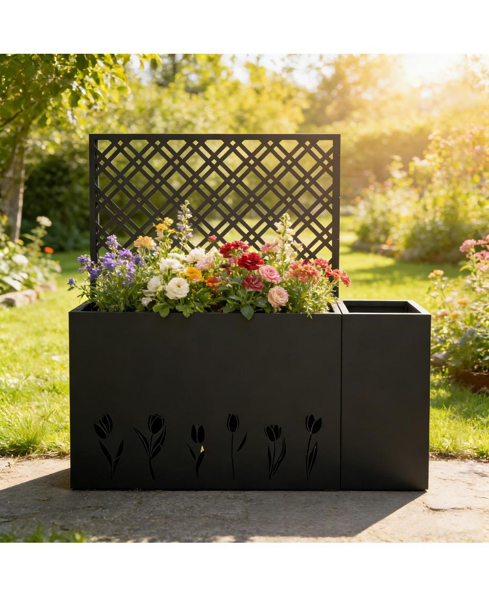 Streamdale Furniture садовая грядка из металла 2-Piece с решеткой, глубина 23.6 inch