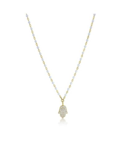 Ожерелье The Lovery Enamel Bead Hamsa из стерлингового серебра с напылением 14K Gold