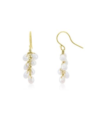 The Lovery Pearl Bead Dangle Earrings 14K Yellow Gold