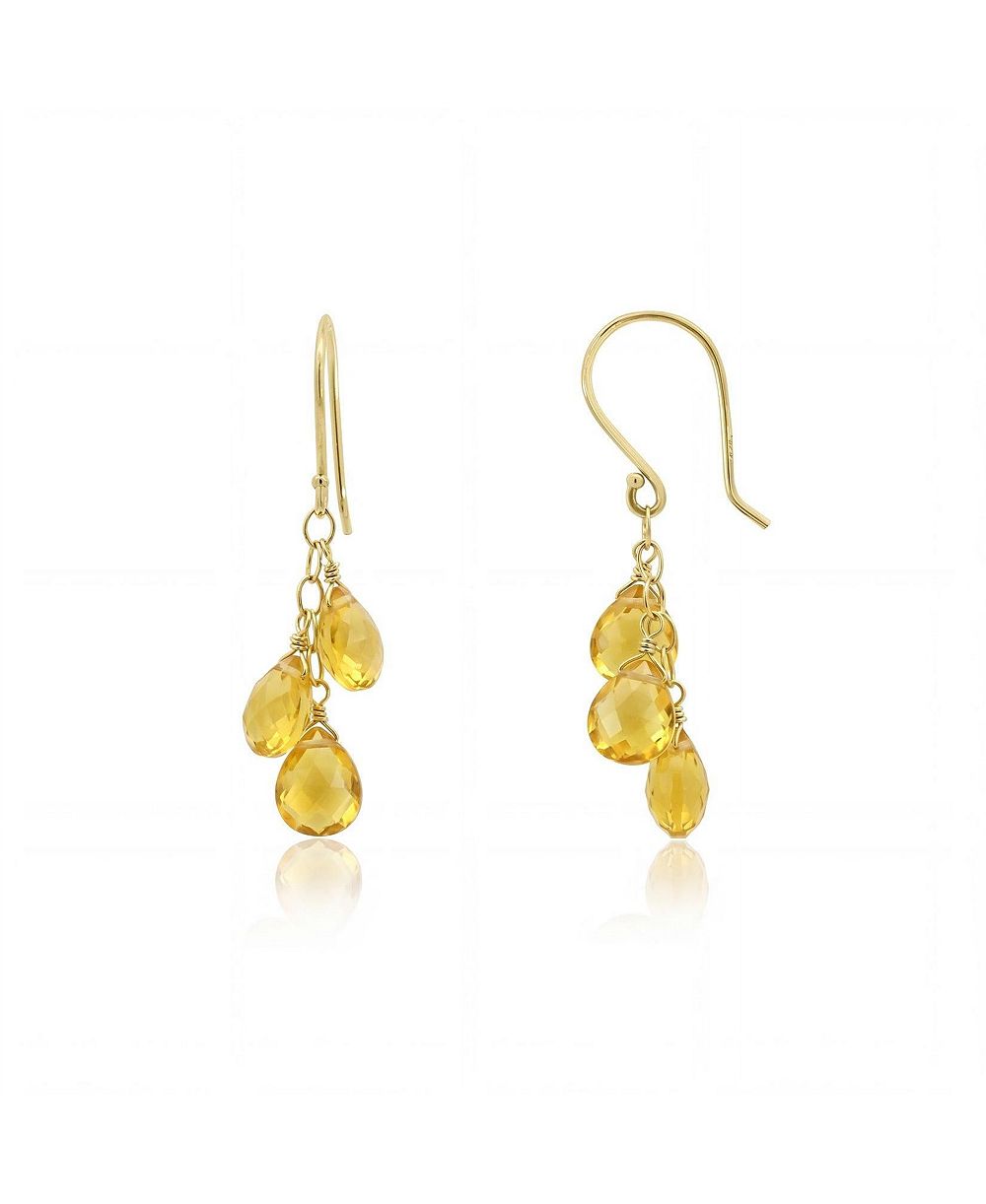 The Lovery Citrine Bead Dangle Earrings 14K Yellow Gold
