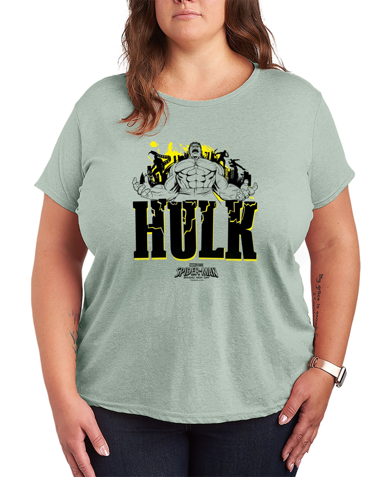 Hybrid Apparel Plus Size Футболка Spider-Man Hulk Graphic