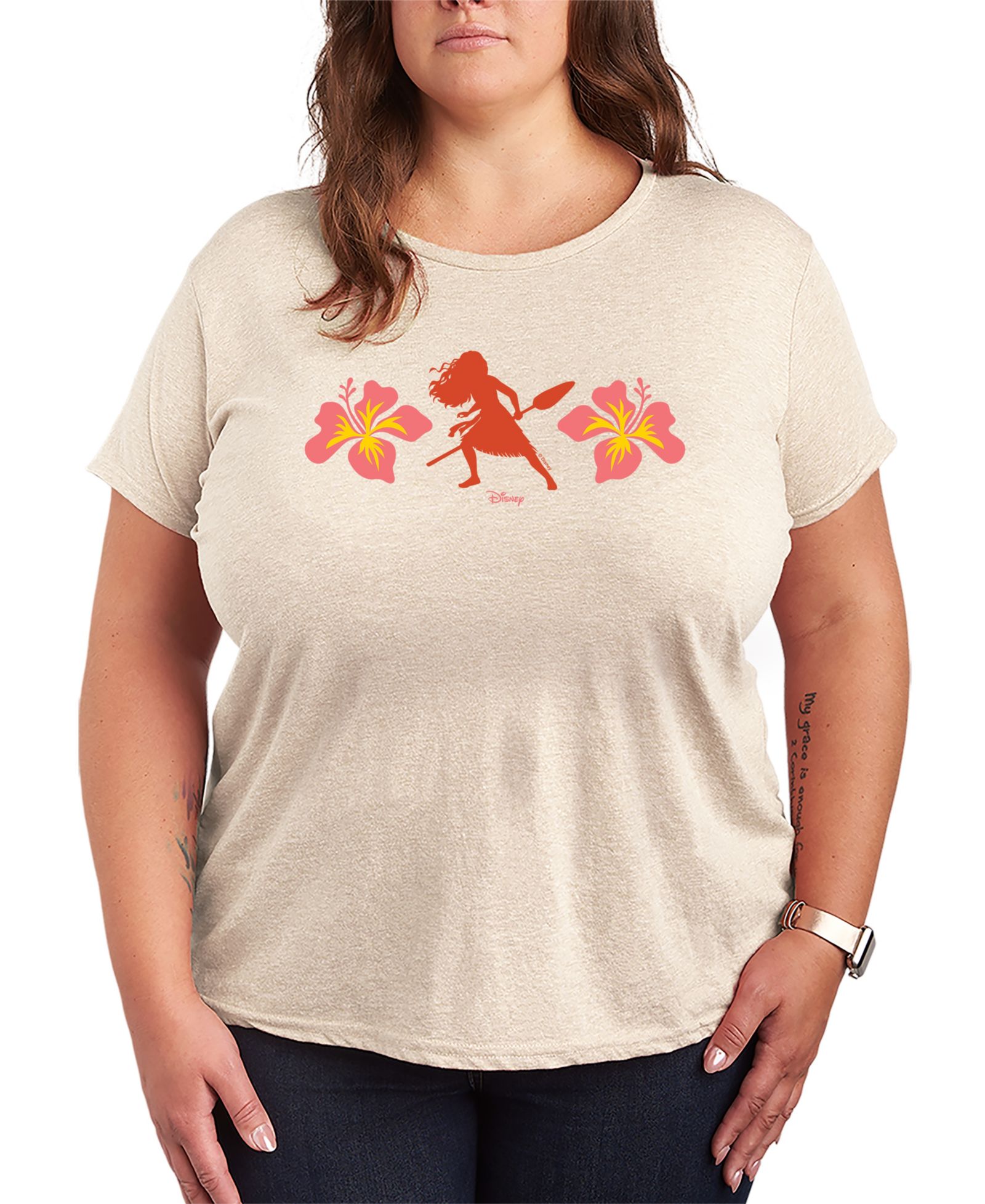 Женская футболка Hybrid Apparel Plus Size Moana Floral Graphic