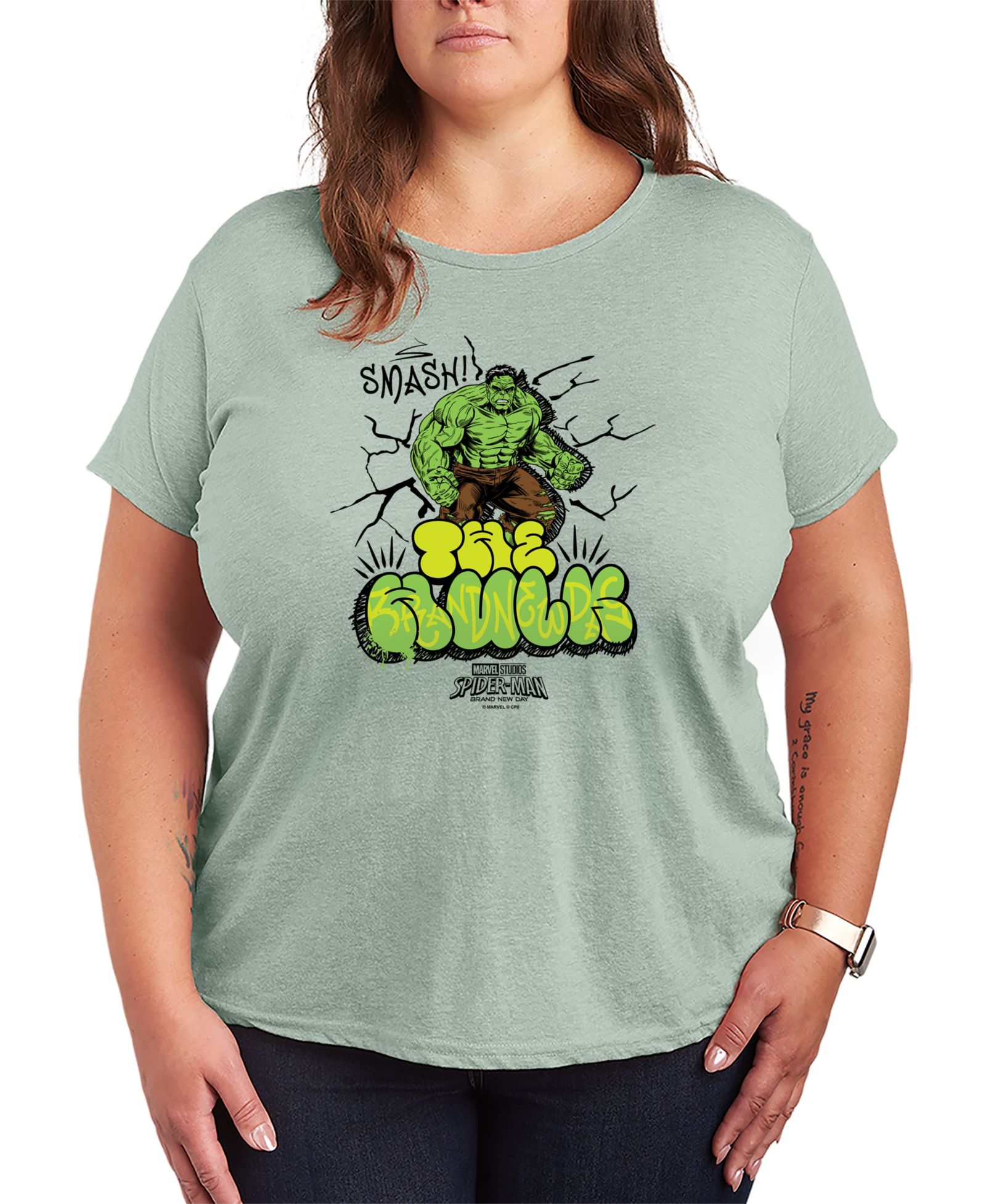 Футболка Hybrid Apparel Plus Size Spider-Man Brand New Day The Hulk Graphic T-Shirt