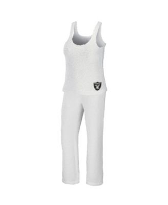 WEAR by Erin Andrews Women's 2-Piece Cream Las Vegas Raiders Plus Size Cozy Scoop Neck Tank Top & Pants Set