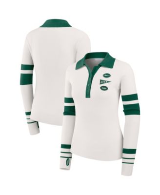 Женский трикотажный джемпер WEAR by Erin Andrews New York Jets, белый, в рубчик