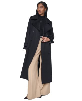 Женское пальто DKNY с отложным воротником и ремнем, модель-халат