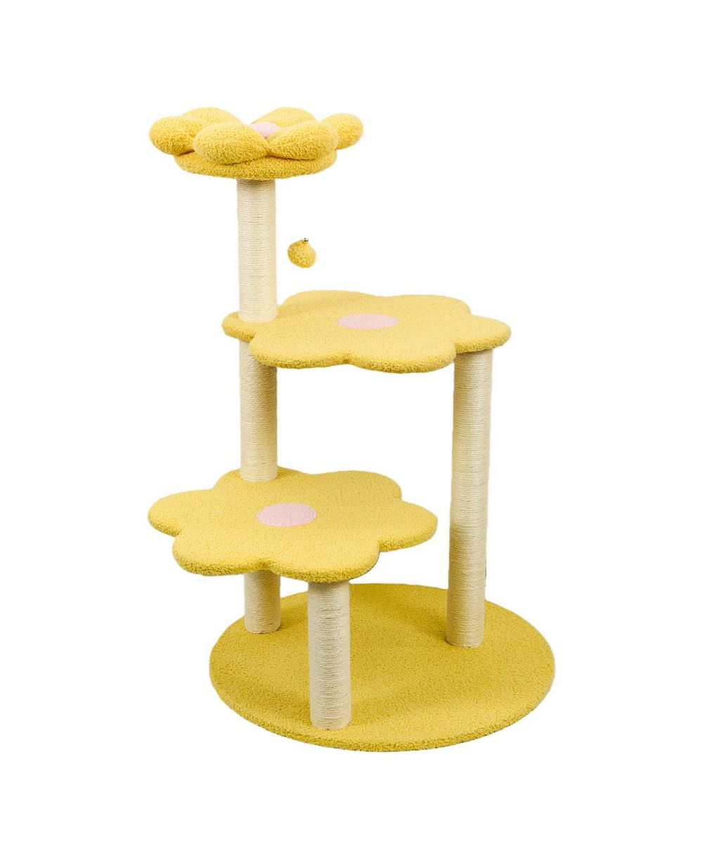 Многоуровневое игровое дерево для кошек Streamdale Furniture со съемным насестом, когтеточками и подвесной игрушкой