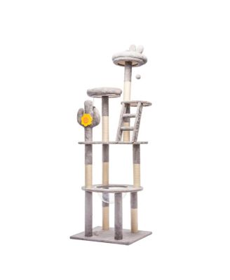 Streamdale Furniture 72in Cactus Cat Tree with Transparent Capsule, Scratching Posts and Perches