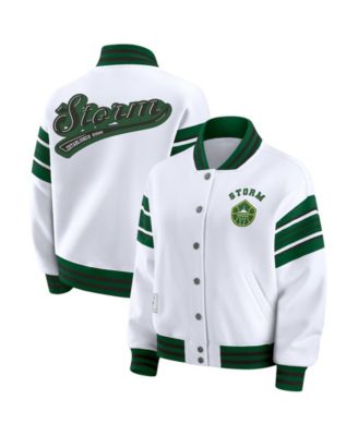Женская флисовая куртка-толстовка WEAR by Erin Andrews White/Green WNBA Full-Snap