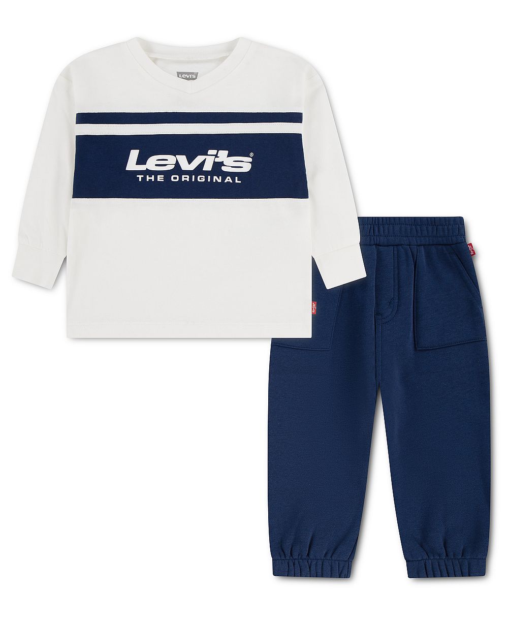 Levi's Baby Boys' Color-Block Print Top and Joggers, 2-Piece Set