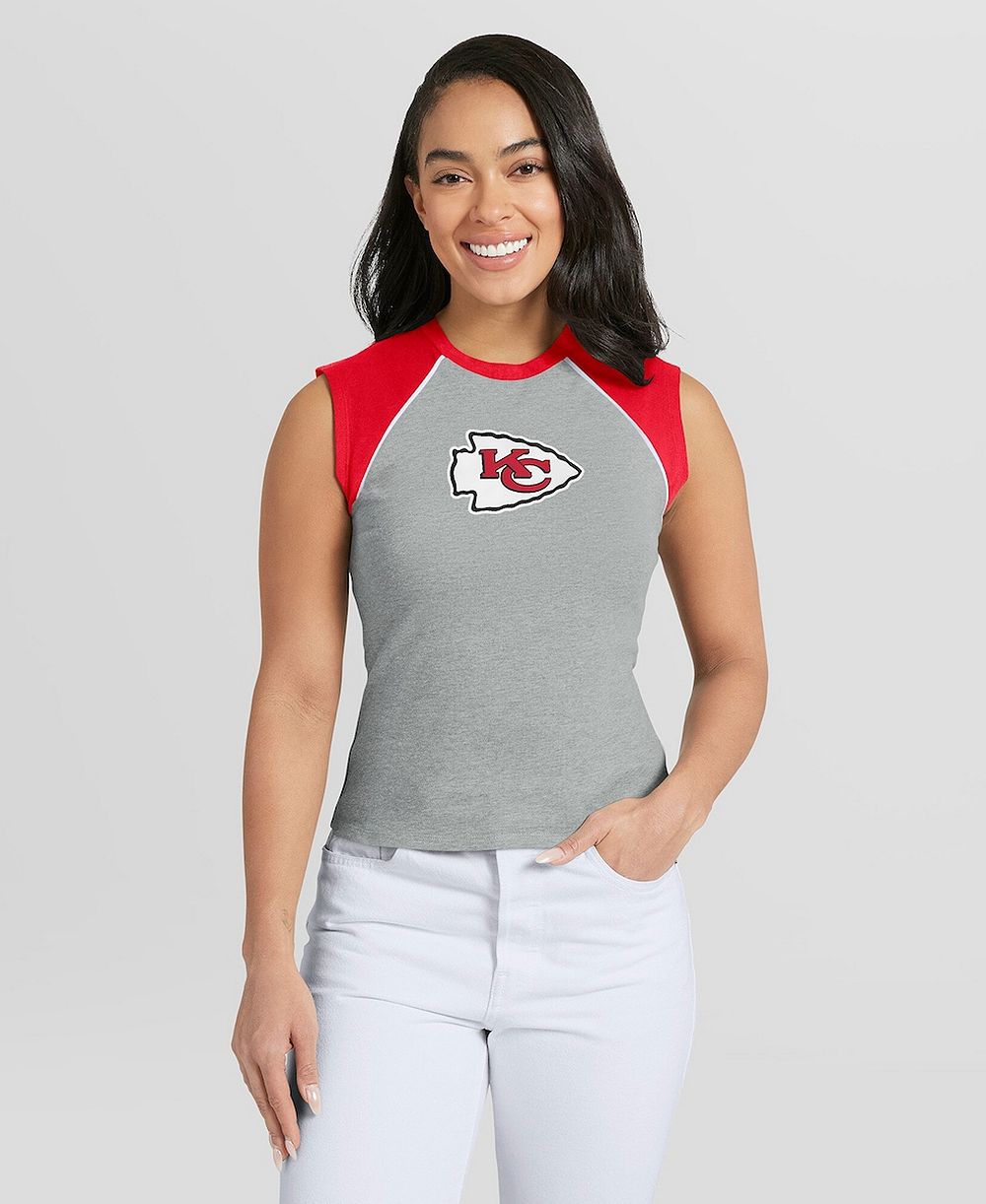 Женский серый укороченный топ WEAR by Erin Andrews Kansas City Chiefs