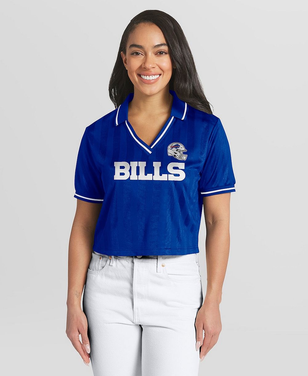 Женская рубашка-поло WEAR by Erin Andrews Royal Buffalo Bills Cropped