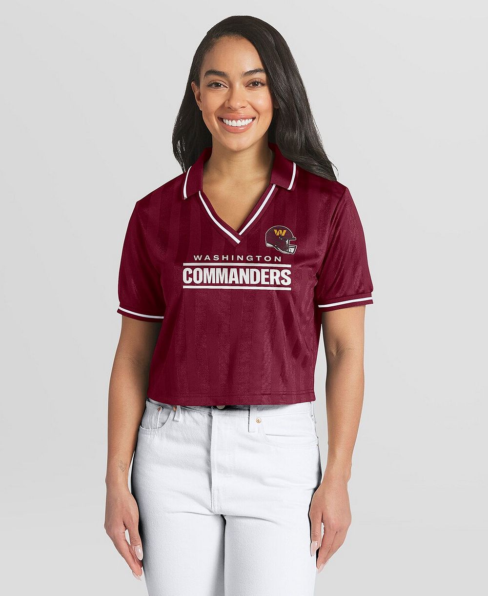 Женская укороченная рубашка поло WEAR by Erin Andrews Burgundy Washington Commanders