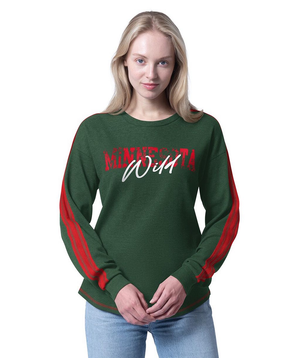 Женская футболка G-III 4Her by Carl Banks Minnesota Wild Advantage Thermal, зеленая