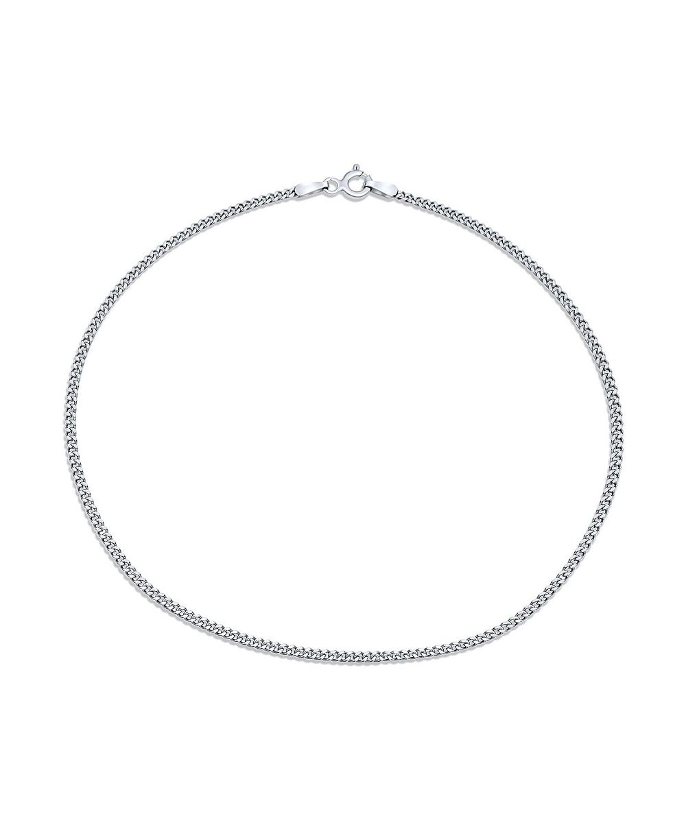 Браслет на ногу Bling Jewelry Cuban Curb Chain.925 Sterling Silver