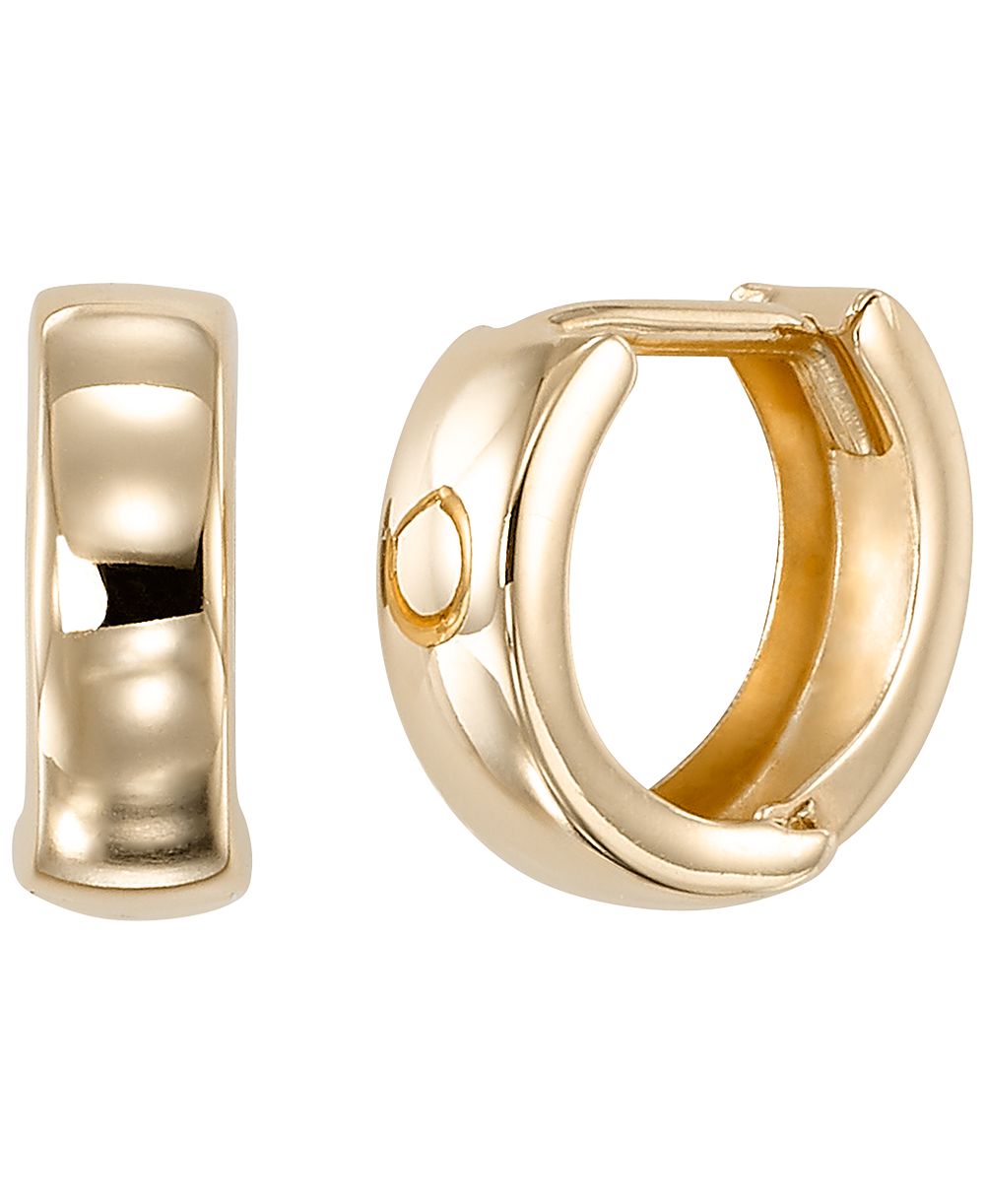 Серьги-кольца хугги из желтого золота 14k
