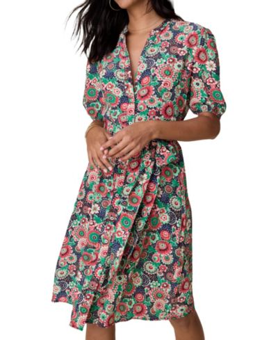 UNTUCKit Women's Short Sleeve Lemon Print Midi Alix Dress