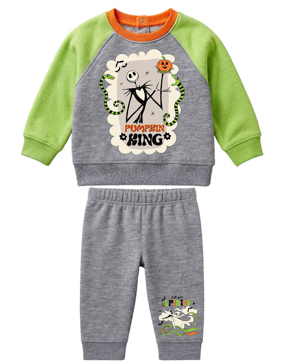 Disney Baby Boys' комплект из 2 предметов: sweatshirt и джоггеры с графическим изображением Джека Скеллингтона, короля тыкв, для мальчиков