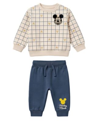 Disney Baby комплект из 2 предметов: лонгслив с круглым вырезом и джоггеры с принтом Микки Мауса для мальчиков-малышей