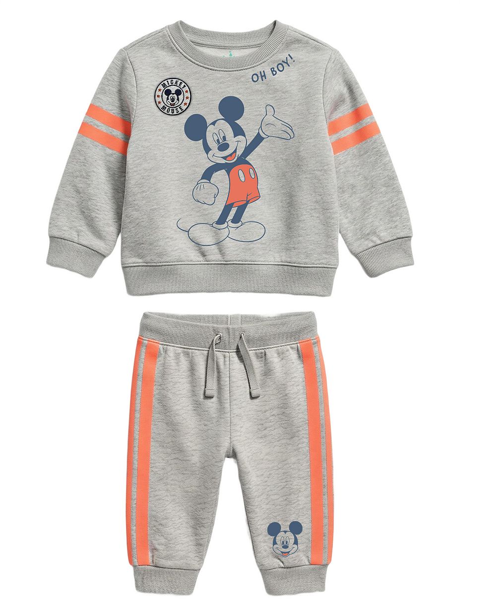 Детский комплект Disney Baby для мальчиков: свитшот с круглым вырезом и джоггеры с Микки Маусом, 2 предмета