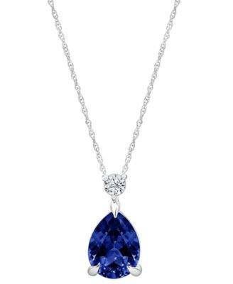 Macy's подвеска с белым сапфиром Lab-Grown (1 ct. t.w.) из Sterling Silver