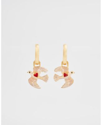 Fable England Love Dove Huggie Earrings
