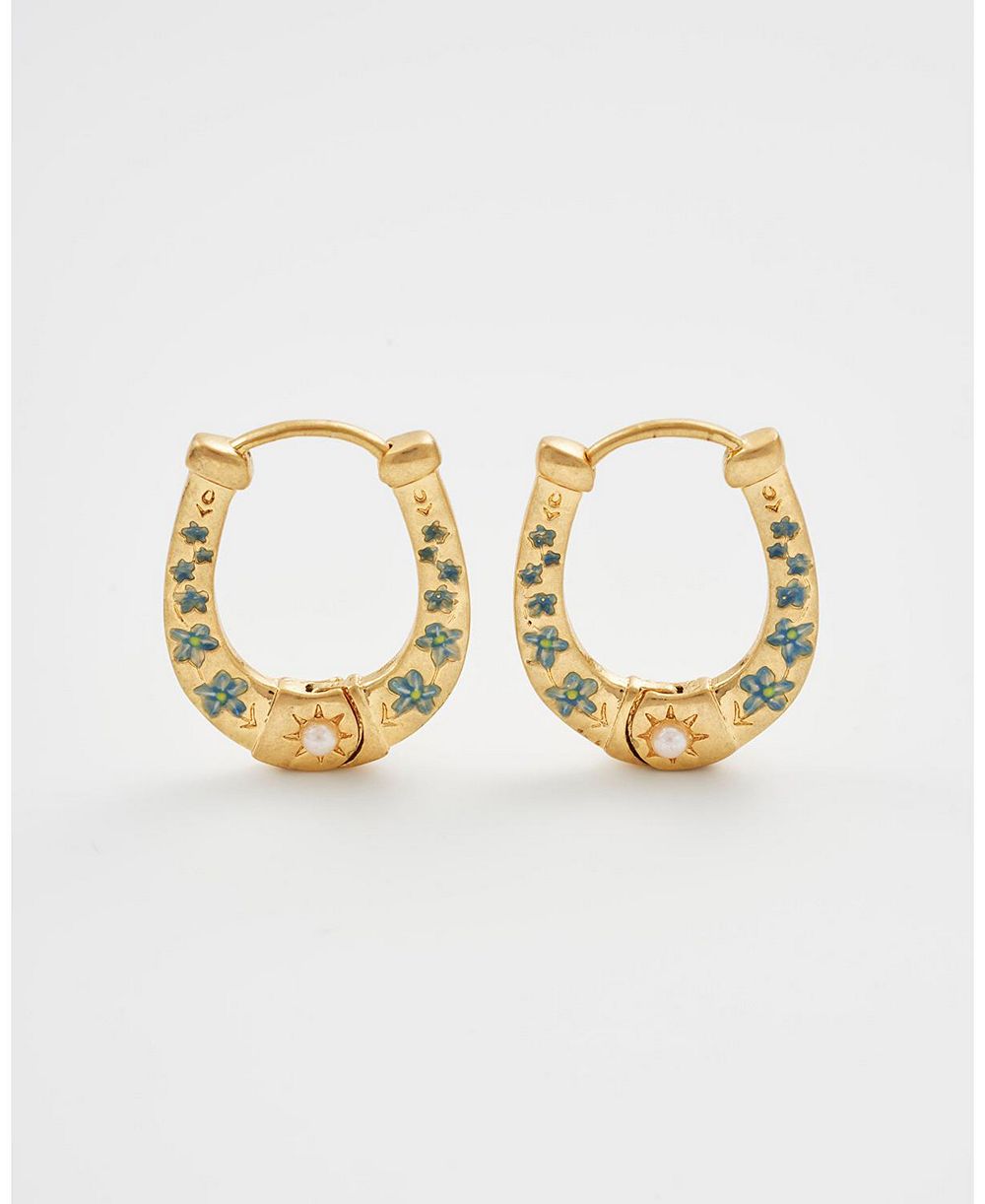 Серьги-кольца Fable England Gold Lucky in Love Hoop Earrings