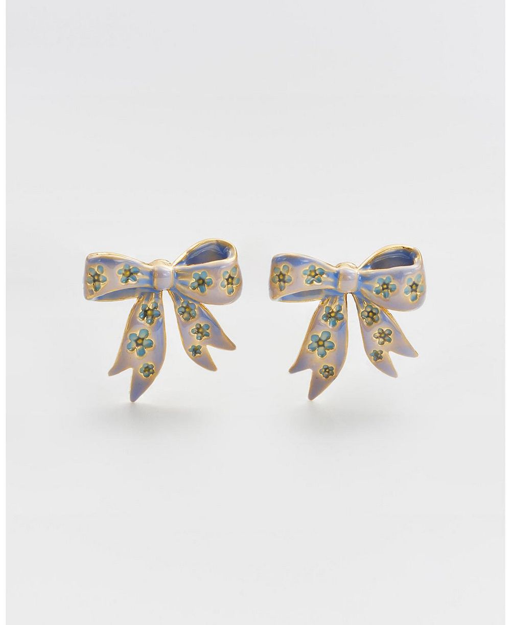 Fable England Серьги-гвоздики Forget Me Not Bow Gold