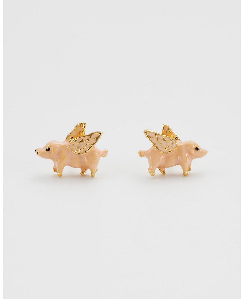 Серьги-гвоздики Fable England Gold Flying Pig