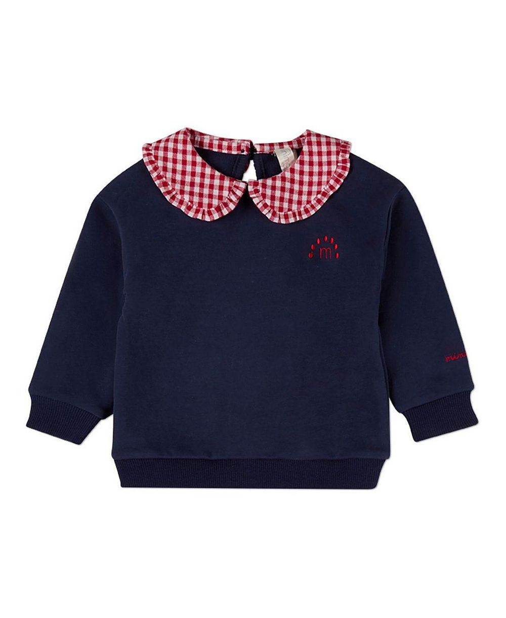 MeMoi Детский свитшот Gingham с рюшем на воротнике для мальчиков