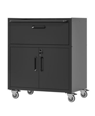 VIYET 35"H Rolling Metal Tool Cabinet - Mobile Storage Chest with Drawer and Locking Doors
