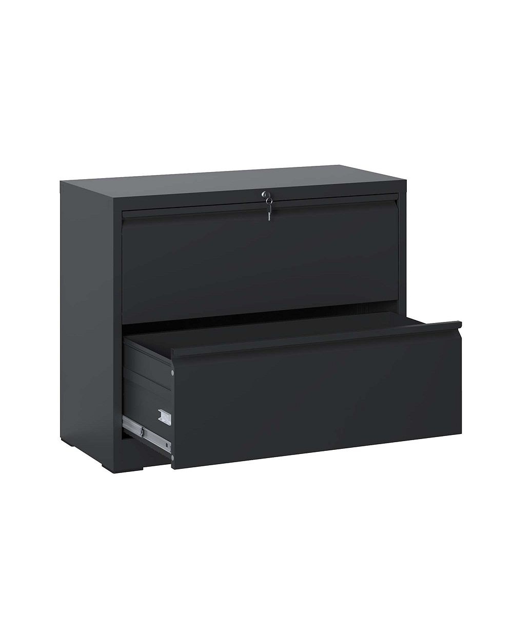 VIYET 35" Lateral File Cabinet - 2 Drawer Metal Locking Storage for Legal and Letter Files