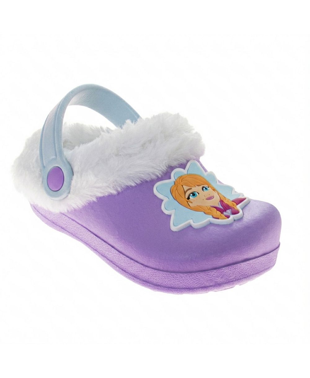 Disney Little Girls Frozen Anna and Elsa Clogs Fuzzy, Fleece Lined, and Warm Garden Shoes