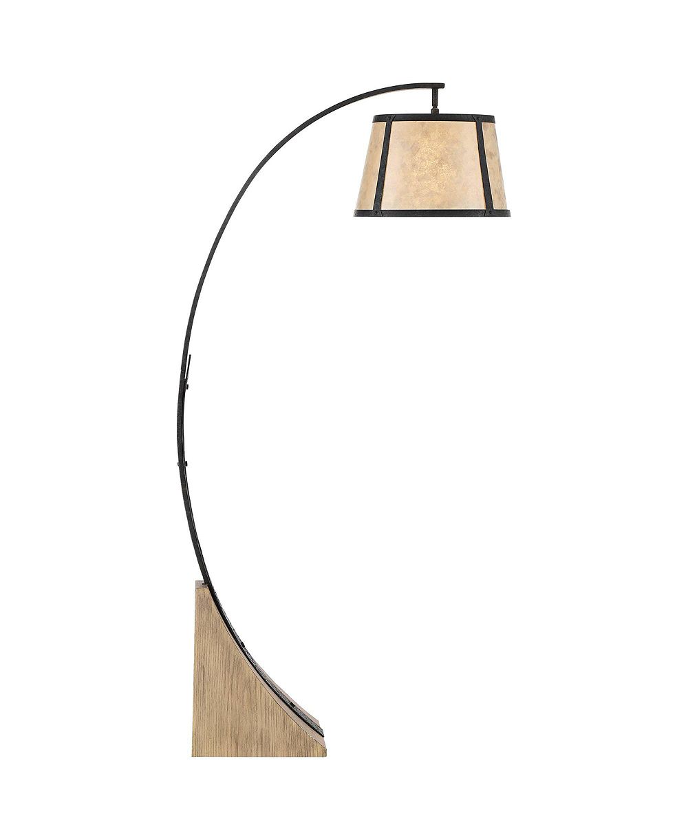 Напольный торшер Franklin Iron Works Oak River Rustic Mission 66 1/2" Tall Arc Floor Lamp с умной розеткой