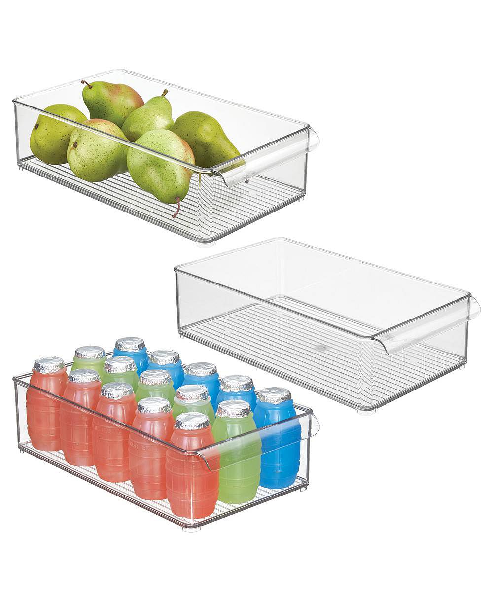 iDesign Контейнер для холодильника Stackable, 3 шт., прозрачный